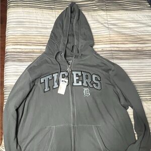 Gray Tigers Zip-Up Hoodie